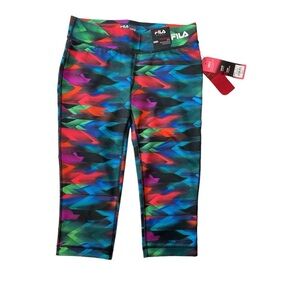 Fila Women’s Capri running tights multicolor rainbow NWT XS